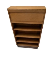 Art Deco Modernist Desk with Asymmetric Open Bookcase, 1920s